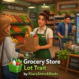 Grocery Store Lot Trait by KiaraSims4Mods  - Tradução PTBR logo