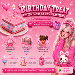 Birthday Treat - Cotton Candy Ice Cream Sandwich - Icemunmun  / Translated to Spanish by dokimtz project image