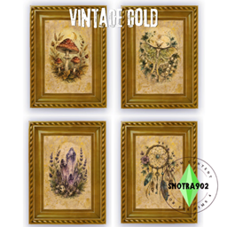 Gold vintage paintings