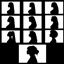 Famous Icons - Silhouette portraits - Wall Canvas logo