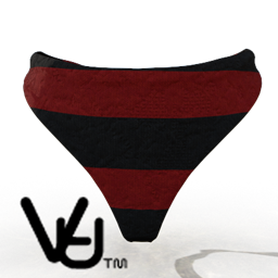 Thong Embroidered Striped bikini logo