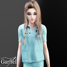 Child - Cute medical scrubs set with clean professional style logo