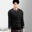 Adult - Casual sweater layered over floral patterned dress shirt logo