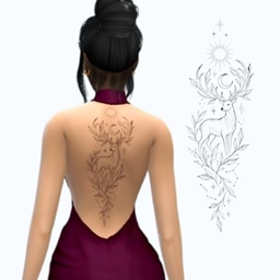 Moon‑Crowned Stag Back Tattoo project image
