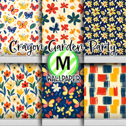 Merleaux - Crayon Garden Party - Wallpaper logo