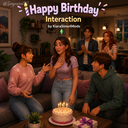 HappyBirthday Interaction by KiaraSims4Mods - Tradução PTBR