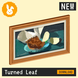 Raster Rabbit: Daily Drop - Turned Leaf | HUMAN TRACES Still Life Collection (3 New Paintings) logo