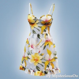 Floral bustier ruffle hem dress project image