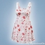 Floral lace trim skater dress logo