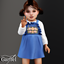 Toddler - Sweet floral pinafore dress with soft embroidered details logo