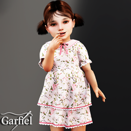 Toddler - Vintage floral dress with layered cottagecore inspired charm project image