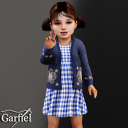 Toddler - Cozy layered outfit with plaid dress and floral cardigan project image