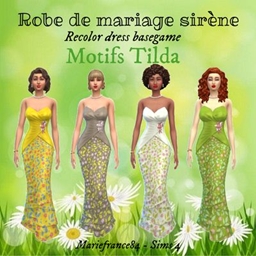 Weddingdress mermaid // Look floral // recolore dress basegame project image