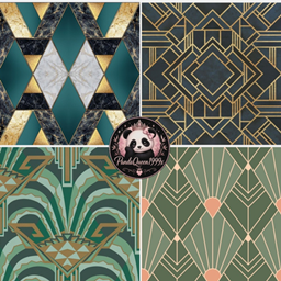 Gilded Deco Quartet - 4 swatch tiles logo
