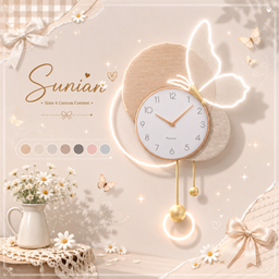 SUNIAN_[L02]lButterfly Wall Clock lamp logo
