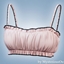 Ruched trim crop top logo