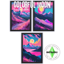 Colorful moon painting project image