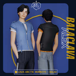 Alex denim vest logo