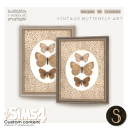 Sims4Luxury - Farmhouse - Vintage Butterfly - Wall + Standing Arts project image