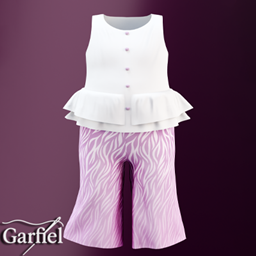 Infant - Soft peplum outfit with playful zebra patterned pants project image