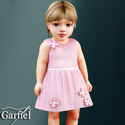 Infant - Sweet striped dress with delicate floral applique details project image