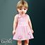 Infant - Sweet striped dress with delicate floral applique details logo