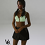 Paula Adult Black Pleated mini Skirt logo