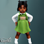 Infant - Adorable floral pinafore dress with cozy storybook charm logo