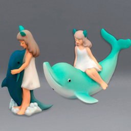 statues of dolphins and girls project image