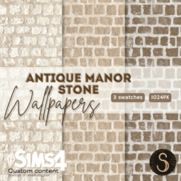 Sims4Luxury - Antique Manor Stone - Wallpapers project image
