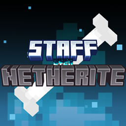 The Firebringer Staff [over netherite sword] logo