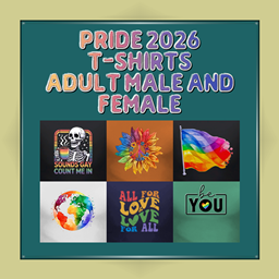 Pride 2026 T-Shirts - Adult Male and Female logo