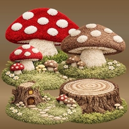 Enchanted Toadstool Hollow - Fluffy Rug Collection 🍄✨ logo