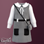 Toddler - Houndstooth pinafore dress with preppy school charm logo