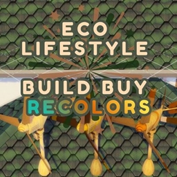 Eco Lifestyle Build Buy Recolors - solar roof and wind turbine logo