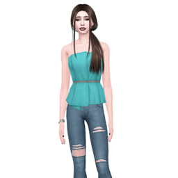 Strapless Top with belt logo