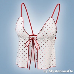 Polka dot lace up cami logo
