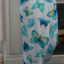 long denim skirt with butterflies logo