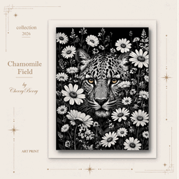 Series of paintings Wild Animals part # 3  Chamomile Field logo