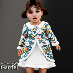 Toddler - Floral layered dress with soft vintage charm logo