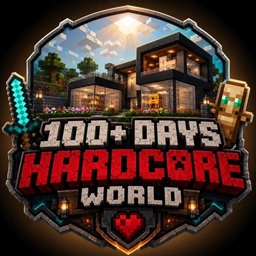 Legendary 100+ days hardcore world logo