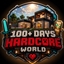 Legendary 100+ days hardcore world logo