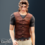 Adult - Layered leather vest top with rugged zipper details logo