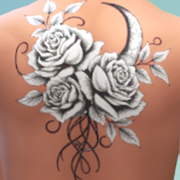 Moon with Roses Tattoo 2 logo