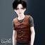 Child - Faux leather vest shirt with sharp zipper details logo