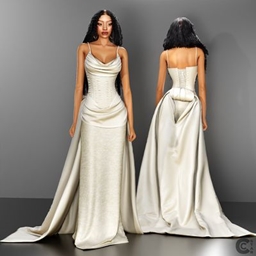 Elegant Gown with Corset Waist and Flowing Train project image