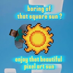 Pixel art sun logo