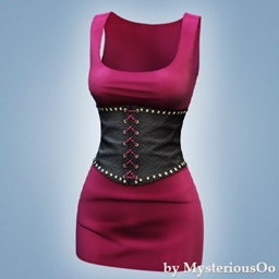 Leather corset panel mini dress project image