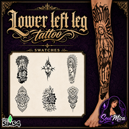 Lower letf leg tatoo - Soulmica logo