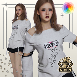 "What A Mess" - Off Shoulder Swearshirt with Pants logo